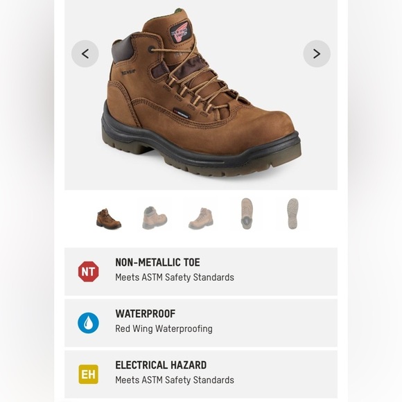 Red Wing 2340 5-inch King Toe Leather Work Boots Womens 8.5 D Wide ASTM Safety - Picture 13 of 14